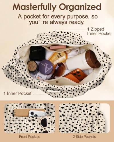 Miss Adola Corduroy Crossbody Tote Bag for Women - color: Dalmation Print