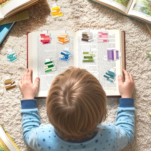Yopyame Cute Magnetic Bookmarks Bulk - 36PCS Book Tracker Magnetic Bookmarks 12 Bookshelf Design Bookmark for Book Lovers Kids Double Sided Reading Page Markers for Adults Reading Lovers Classroom - style: Book