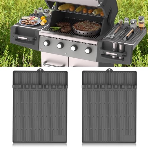 Silicone Grill Mat for Blackstone Griddle Accessories, 8-Slot Tool Mat - color: Gray 2-pack