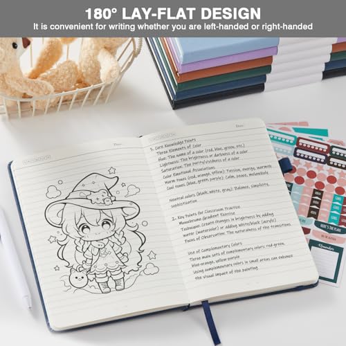 Hardcover Journal Notebook for Work, A5 (5.7"x8.4"), 3 Pack 160 Pages Lined Journaling Notebooks with Pen, 100GSM Paper, for Women Men Writing, Travel, Business, Daily Diary, School Office Supplies - color: Black_gray_white, size: A5