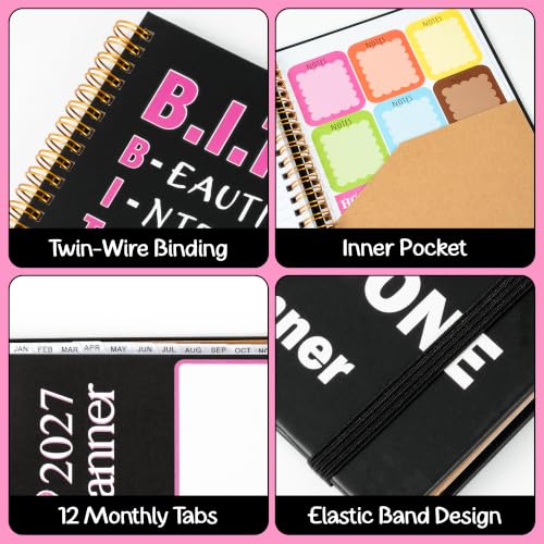Xqumoi 2027 A5 Planner Black Bitch Sweary Weekly and Monthly Planner Gift - color: Black Bitch 2027, size: A5