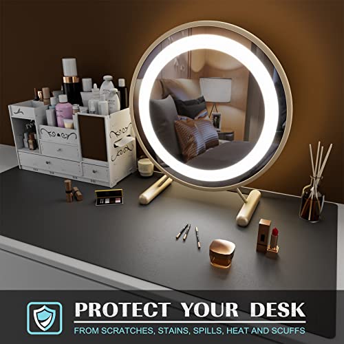 K KNODEL Small Office Desk Mat, Leather Mouse Pad (23.6"x13.8", Dark Gray) - color: Dark Gray, size: 23.6" x 13.8"