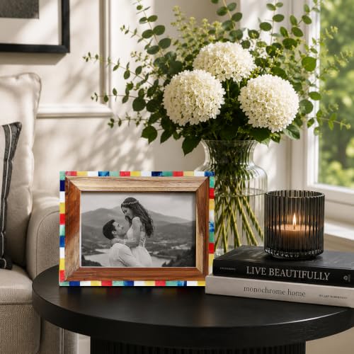 Handicrafts Home Handmade Bone Inlay & Wood Photo Frame Colorful Decor, 6x4 - color: FAIRGROUND-CIRCUS, size: 4X6