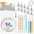 YOOVR 27-In-1 Nail Art Tools with Nail Stand Holder for Press on Painting - color: White
