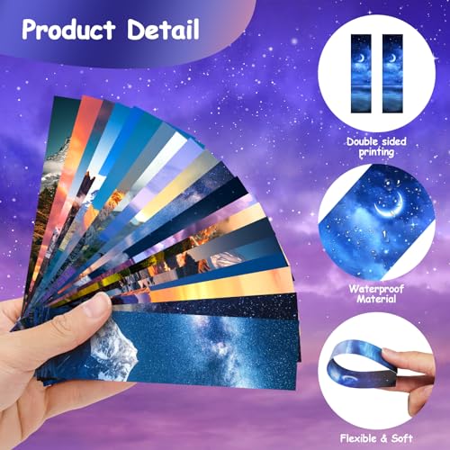 300PCS Landscape Bookmarks for Kids Classroom: 60 Designs, Cool Landscape Bookmarks, Cute Book Mark, Double Sided, for Book Lovers, Students, Children, Rewards, Gifts - color: 300 Landscape