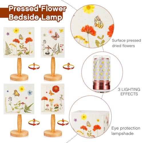 Hortsun Pressed Flower Vintage Table Lamp,Square - color: Square