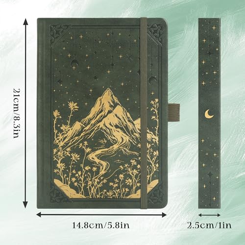 MGGAO Lined Journal Notebook for Women Men, A5 Aesthetic Notebook - color: Deep Green, size: Lined