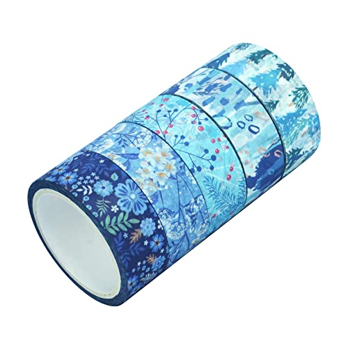 YUBBAEX 10 Rolls Four Seasons Washi Tape Set Blue Snowflake Masking Decorative Tapes (Winter) - color: Winter