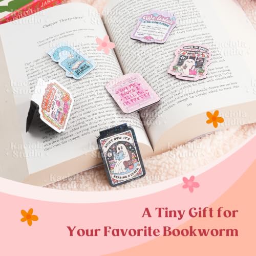 KACIOLA 12PCS Glittery Magnetic Bookmarks for Women, Cute Book Marks - color: Bookworm