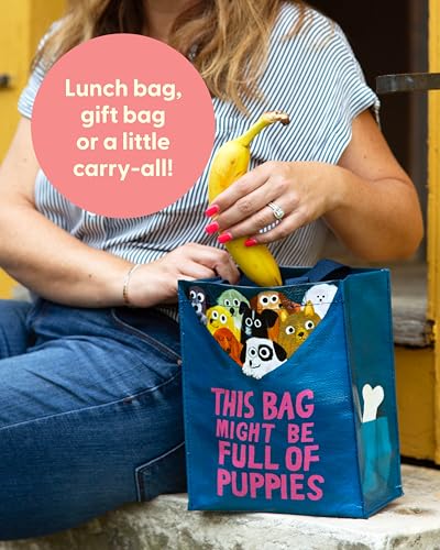 Blue Q Handy Tote Bag - Funny Reycled & Reusable Tote Bag - color: This Bag Might Be Full of Puppies