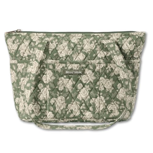 Bella Taylor Small Tote, Quilted Shoulder Bag for Women - color: Heirloom Rose