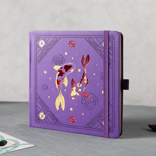 TIEFOSSI Dotted Square Journal Notebook 160 Pages for Women & Men(8 x 8) - color: Deep Purple, size: Square-Dotted