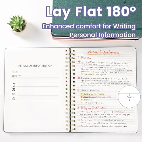 Spiral Notebook - 8.5 x 10.98 Inch Large Hard Cover Notebook with Elastic Band & Pocket, 180 Pages, Lay Flat Wirebound Journal for Work, School, Planning & Note Taking Violet - color: 005-Violet-1pack, size: A4-180 pages