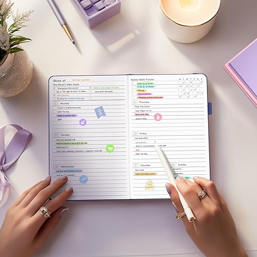 Undated Planner for 2026-2027, Forvencer Weekly Monthly Calendar Planner-A5 - color: Olive Green