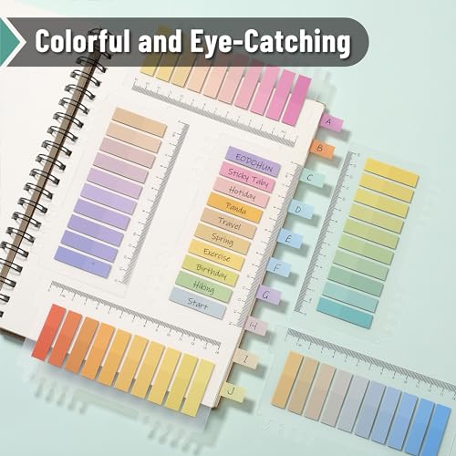 Mr. Pen- Colorful Sticky Tabs, 16 Sets, 3200 pcs, Translucent Page Markers - color: Pastel, size: 3200 Pcs