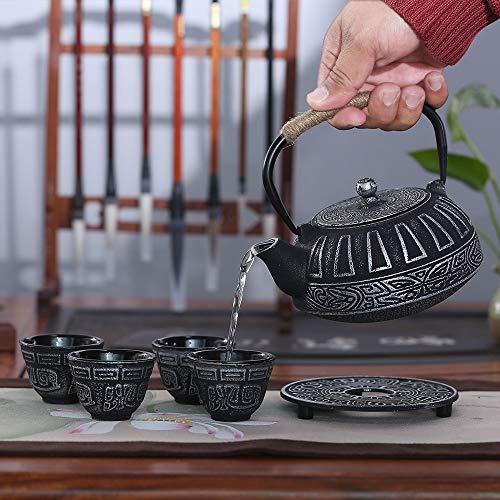 Japanese Style Cast Iron Teapot Set Tetsubin Kettle with Infuser - color: Eight