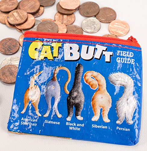 Blue Q Coin Purse - Cute Coin Pouch for Men & Women, Small Pouch Organizer - color: Cat Butt