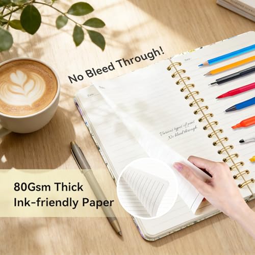 Lined Spiral Journal Notebook for Work A5, 160 Pages, Flower - color: Flower