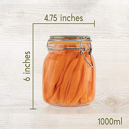 Glass Jar with Airtight Lid 32 oz - size: 32 oz