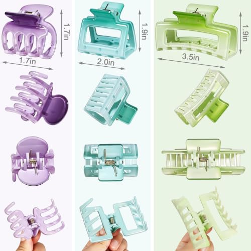 SMKSL 12 Pcs Hair Claw Clips for Women & Girls Summer Hair Accessories - color: Solstice Pastel