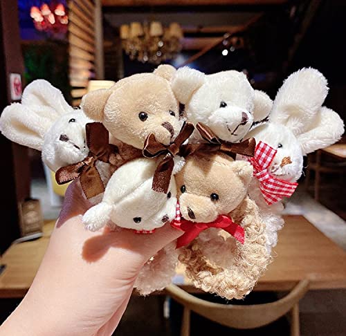 GK-O 6 PCS Womens Scrunchies Cute Rabbit Bear Hair Tie Kawaii Plush Rope