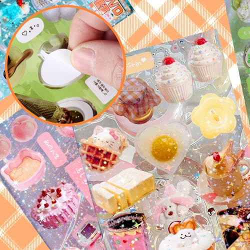 Tmtains 45 Sheets Japanese Sticker Book for Scrapbook 800+Pcs Heisei Retro Romantic Memory Style Kawaii Korean Sticker for Journaling Aesthetic Japanese Stickers Book for Adult DIY Gifts(Time of Sea) - color: Af-black
