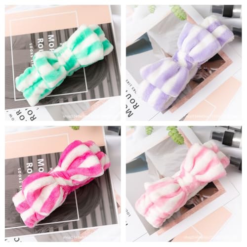 24 Pieces Spa Headband Facial Makeup Bow Hairband Women Face Wash