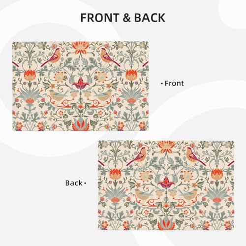 Watercolor Flowers Birds Placemats Set of 4 12x18 Inch - color: Multicolor, size: Set of 4