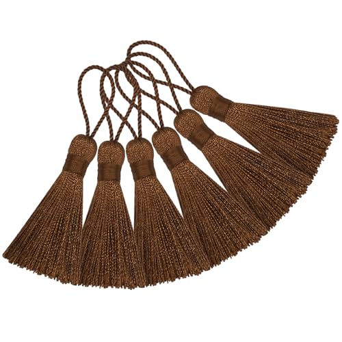 20Pcs 4.3 Inch Silky Mini Craft Tassels for Earrings, Souvenir(L-Coffee) - color: Light Coffee