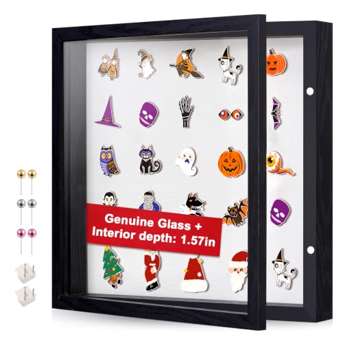 11x11 Black Deep Shadow Box Picture Frame with HD Clear Glass - color: Black, size: 11x11
