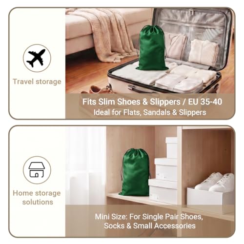 Q&J Fabric Co. 6 Pack Satin Dust Bag 17.7x7.9 inch Bright Green 100% Polyester Silk Bag Purse Dust Bag Shoe Bags for Closet Purse Protector Bag Dust Covers for Purses - color: Bright Green, size: 17.7"x7.9"