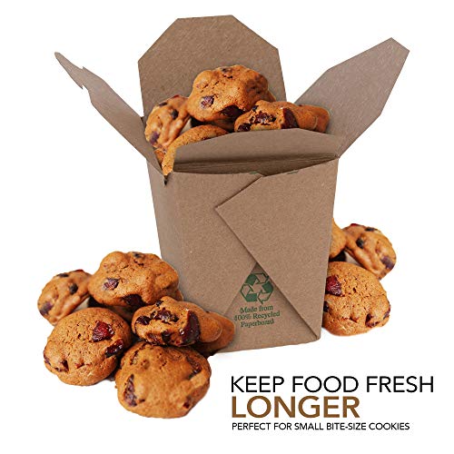 Takeout Food Containers 8 Oz Microwaveable Kraft Brown Paper Mini Chinese Take Out Box (50 Pack) Leak and Grease Resistant Stackable To Go Boxes - Recyclable Food Containers - Party Favor Boxes - size: 8 oz