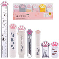 8 Pcs Cute Cat Paw Stationery Set Kawaii School Supplies Including Pencil Sharpener Retractable Eraser Correction Tape Sticky Notes Ruler Mini Scissors Utility Knife for Cat Lovers Students (White) - style: Style A (White)
