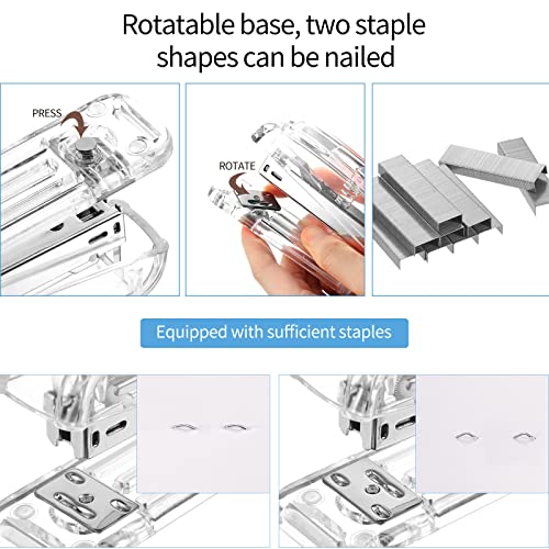 Silver Office Supplies Set Desk Accessory Kit, Acrylic Stapler Set - color: Silver