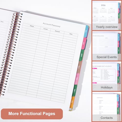 CAGIE 2026-2027 Weekly & Monthly Calendar Planner, Jul 2026-Dec 2027 - color: Pink