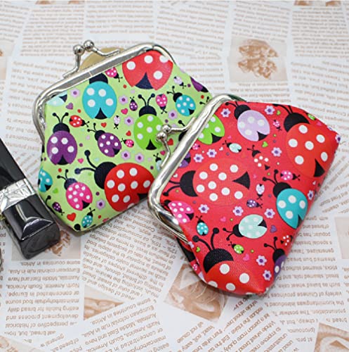 Lovely Beetles Pattern Coin Purse- Mini Beetle Design Clasp Pouch Wallet Key Bags Money Bag, Perfect Gifts for Girls Purses Women Wallets Buckle Party Favors - color: black