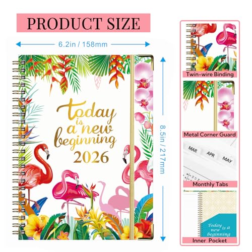 Planner 2026, Jan 2026-Dec 2026 Monthly & Weekly Calendar Planner,A5 Size - color: Purple