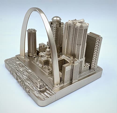 ZIZO Modern The World Landmarks Model Buildings City Skyline Statue for Home Decor for Boy Friends Gold 4" (St Louis) - color: St Louis