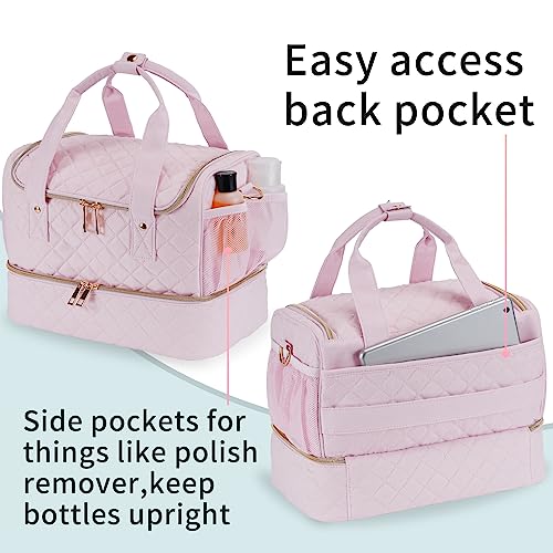 VOFIpremiAm Nail Polish Organizer,Pretty Nail Bag Organizer Case - color: Pale Pink, size: 50 Bottles