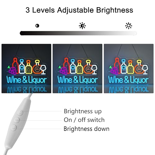 Wine Liquor Neon Sign,Bar Beer Garage LED Light Wall Decor Sign - color: Blue-WINELIQUOR