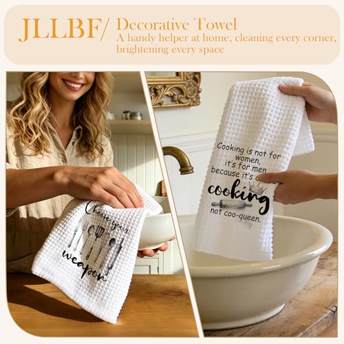 Funny Cooking Kitchen Towels Decorative, Cooking Lover Gifts, Chef Gifts for Men Hand Tea Towels for Kitchen Dining Room Restaurant Decor, 16x24 Inch Set of 2 - color: Cooking