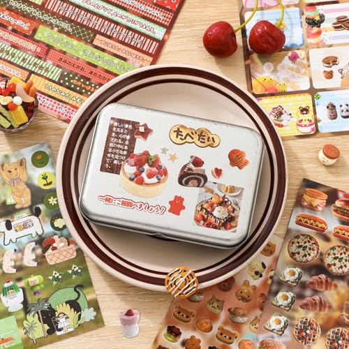 TIAMECH Scenery Notes Brown Japanese Food Stickers Book - color: Scenery Notes