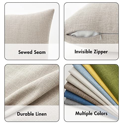 MIULEE Pack of 2 Decorative Linen Burlap Textured Pillow Covers Farmhouse Boho Accent Pillowcases Spring Home Decor for Couch Sofa Bedroom Living Room 16x16 Inch Taupe - color: Taupe, size: 16" x 16" (Pack of 2)