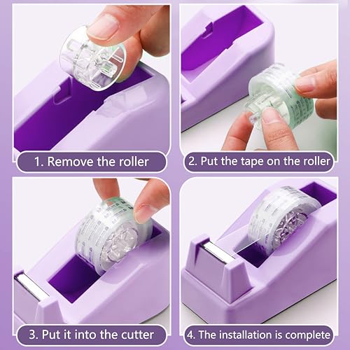 Purple Office Supplies - Purple Desk Accessories: Stapler, Staple Remover, Tape and Pen Holders, Ballpoint Pens, Scissors, Binder Clips, 1000 Staples, Phone and Ruler, Transparent Glue, Notes - color: Purple