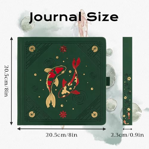 TIEFOSSI Dotted Square Journal Notebook 160 Pages for Women & Men(8 x 8) - color: Deep Green, size: Square-Dotted