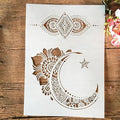 TIAMECH A4 Reusable Palace Moon Flower Stencil for Painting - style: Palace Moon Flower