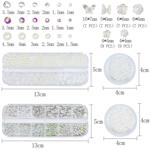 Flatback Nail Pearls Rhinestones for Nail Art DIY Nail Charms - color: Colorful-03