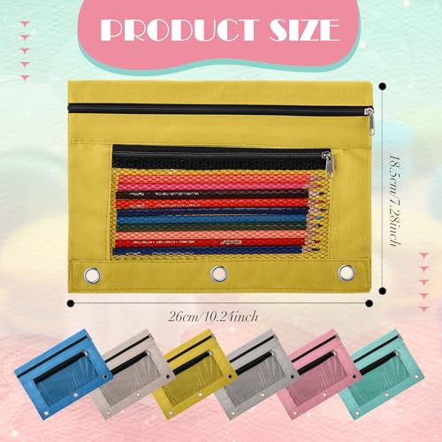 Zhehao 100 Pcs Classroom Binder Pencil Pouches, Macaron, 2 Zipper - color: Macaron, style: 2 Zipper