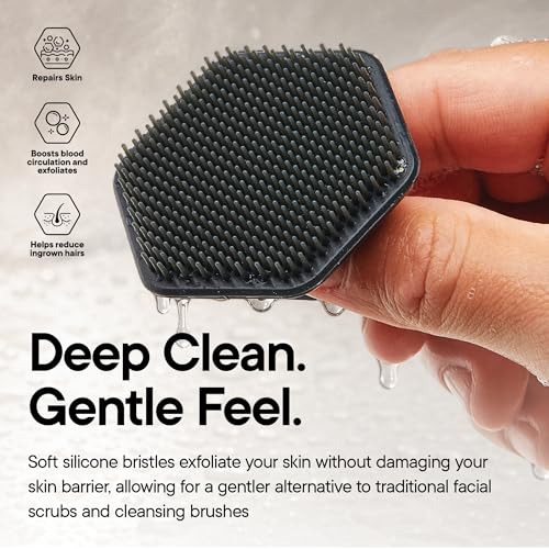 TOOLETRIES Silicone Face Scrubber, Facial Cleansing Brush - Charcoal - color: Charcoal