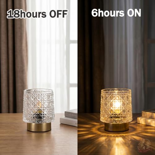 MJ PREMIER Battery Operated Lamp,Small Cordless Lamp with Timer, Clear-05 - color: Clear-05